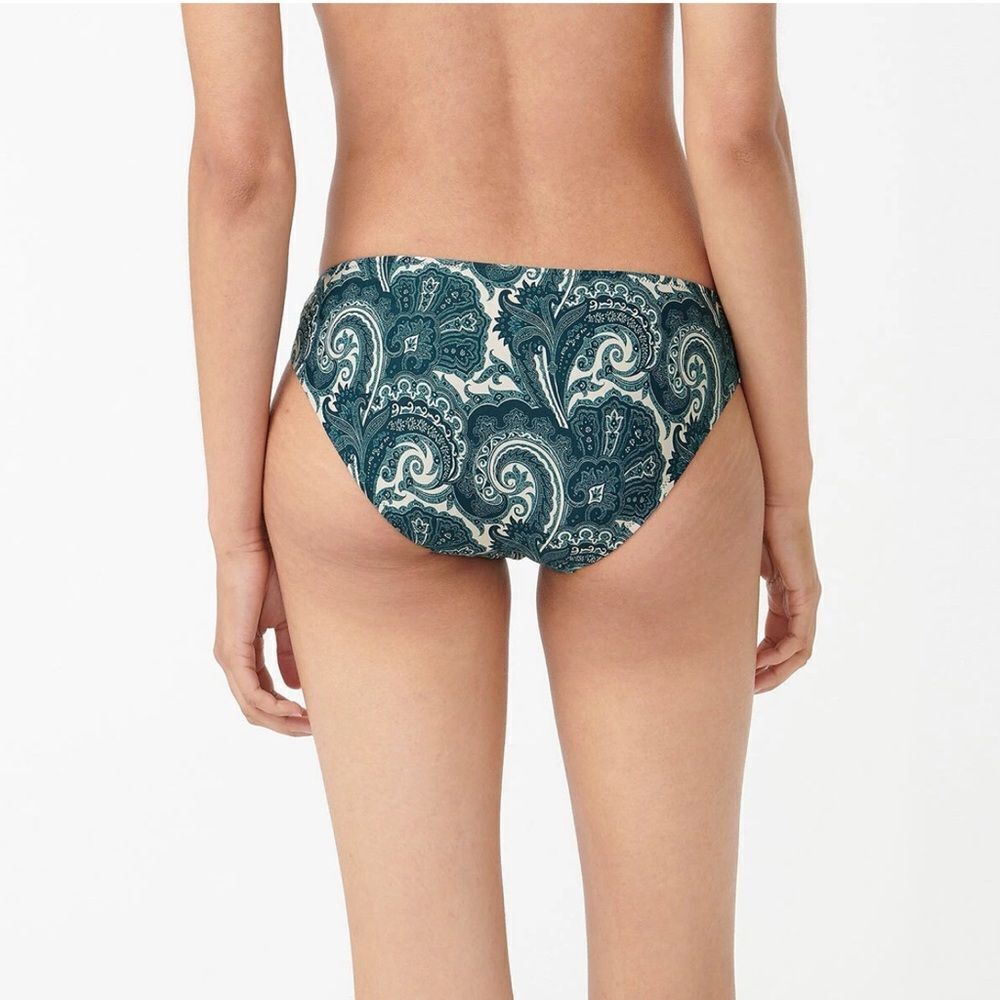 J Crew Two-Piece Bikini Swimsuit in Ratti Midnight Paisley | Sz L - Picture 4 of 9